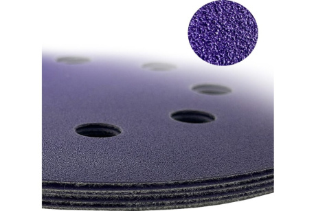 Купить Диск шлифовальный ABRAFORCE Purple Film на плёночной основе  8 отв.  125мм Р800  уп. 5 шт. фото №7
