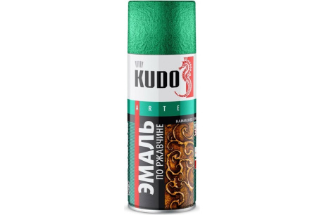 Купить KUDO Эмаль аэрозоль. молотковая по ржавчине серебристо-зеленая 520мл  KU-3004 фото №1